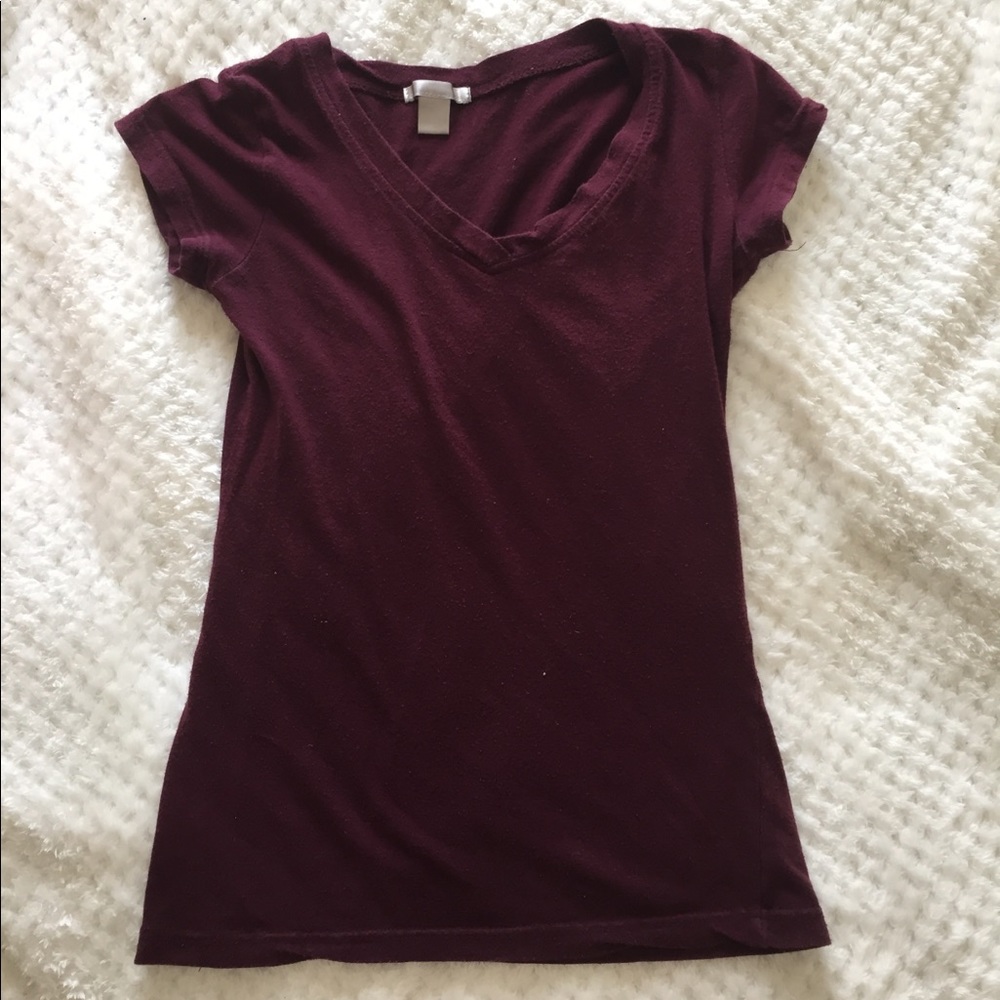 Burgundy U-Neck